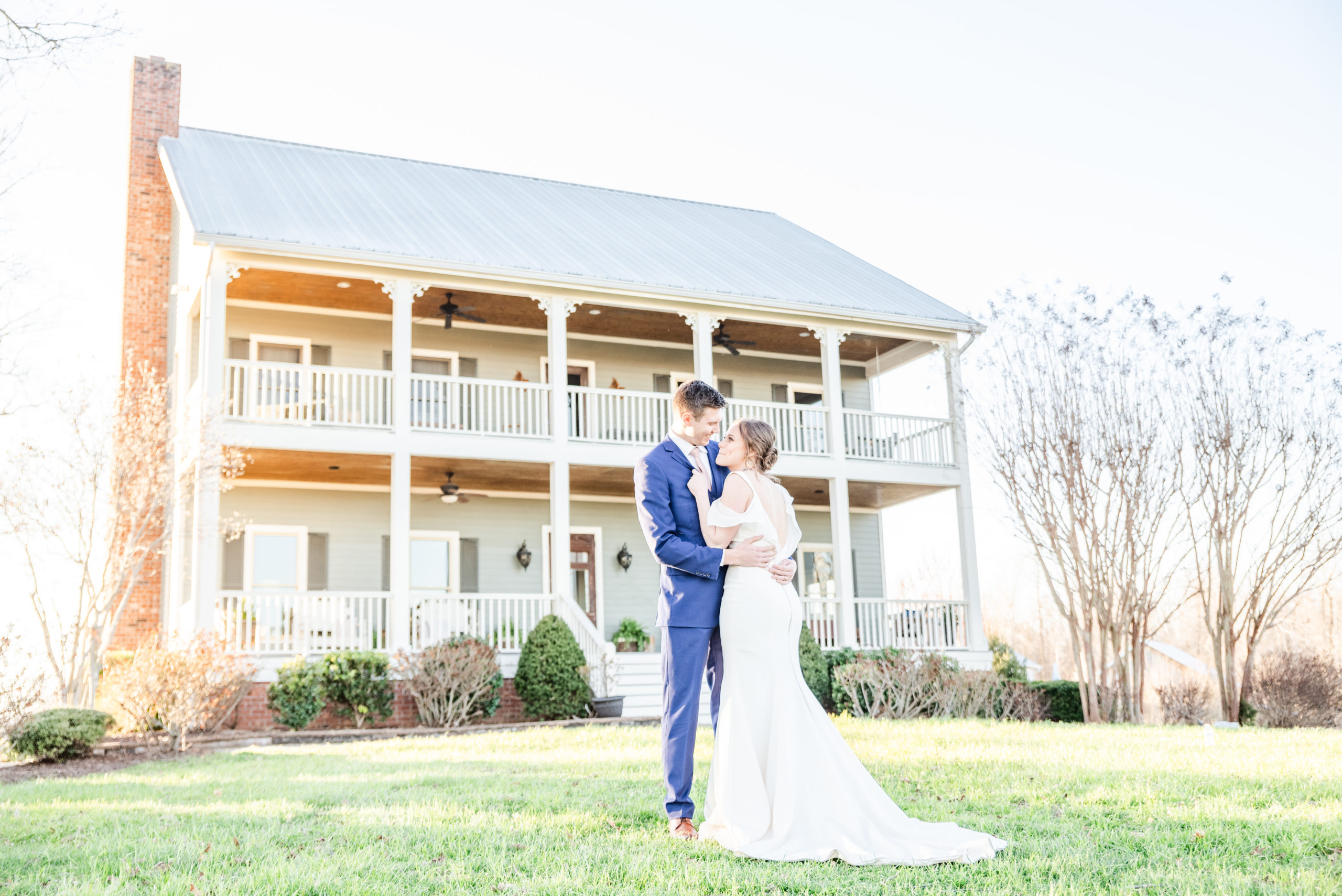Bride and Groom portraits at their Southern Estate Wedding